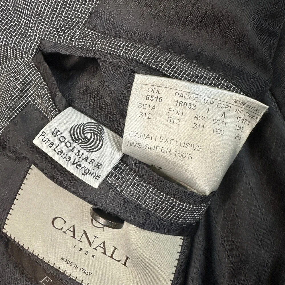 Canali Exclusive Mens Grey Super 150s Virgin Blazer Size 46R Made in Italy